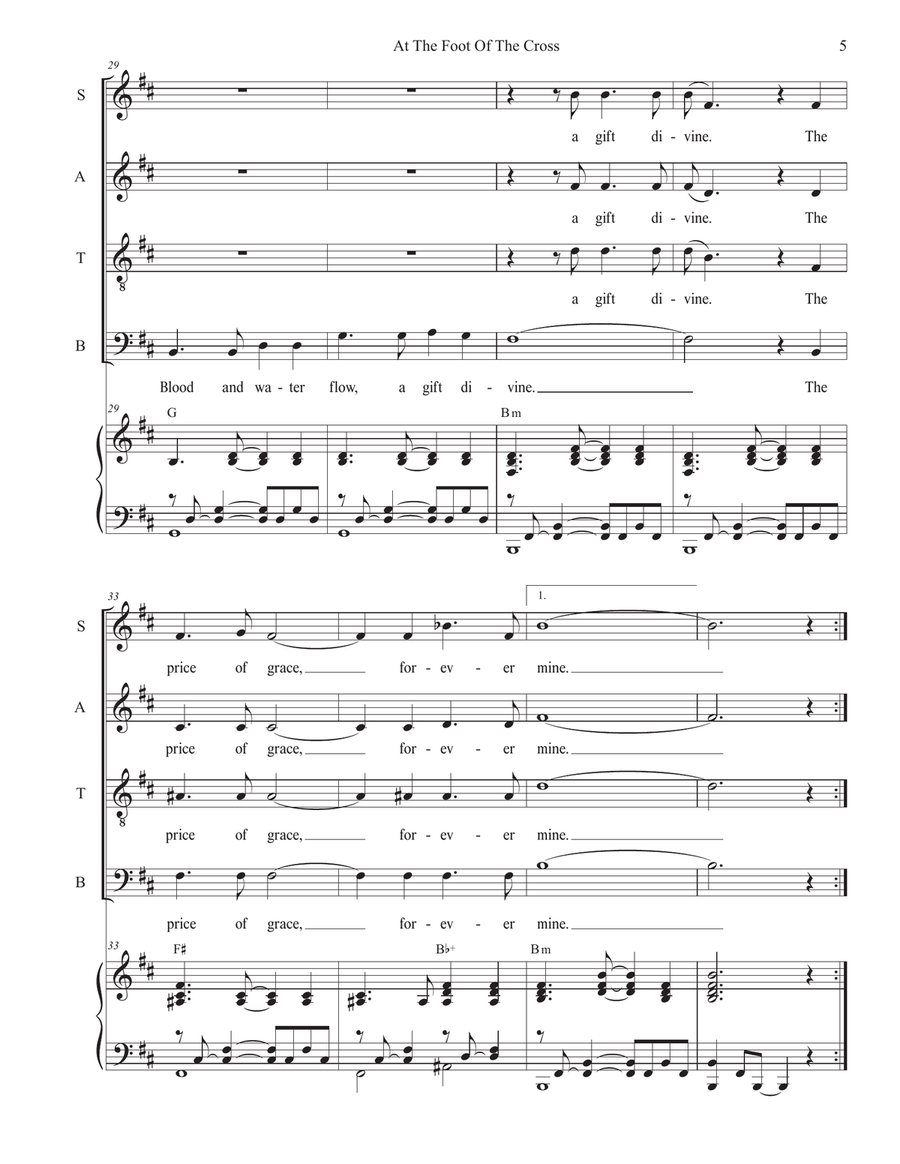 At The Foot Of The Cross (Vocal Quartet - (SATB) 4-Part scores gallery preview page 5