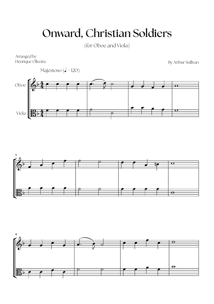 Onward, Christian Soldiers (Oboe and Viola) Oboe scores gallery preview page 1