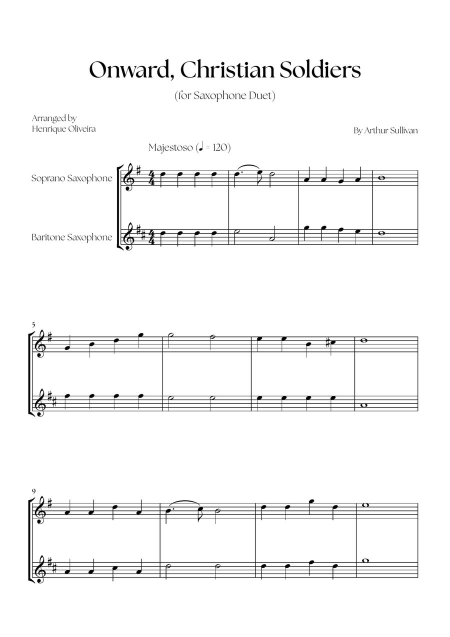 Onward, Christian Soldiers (Saxophone Duet) Woodwind Duet scores gallery preview page 1