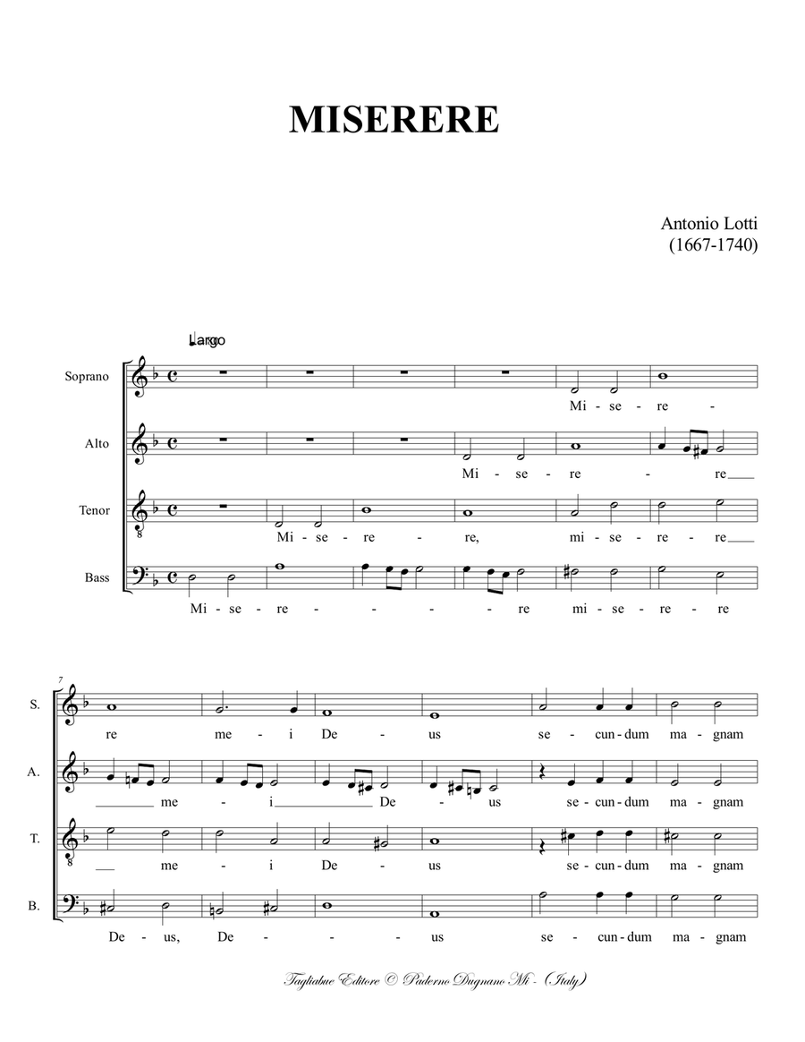 MISERERE MISERERE 4-Part scores gallery preview page 1