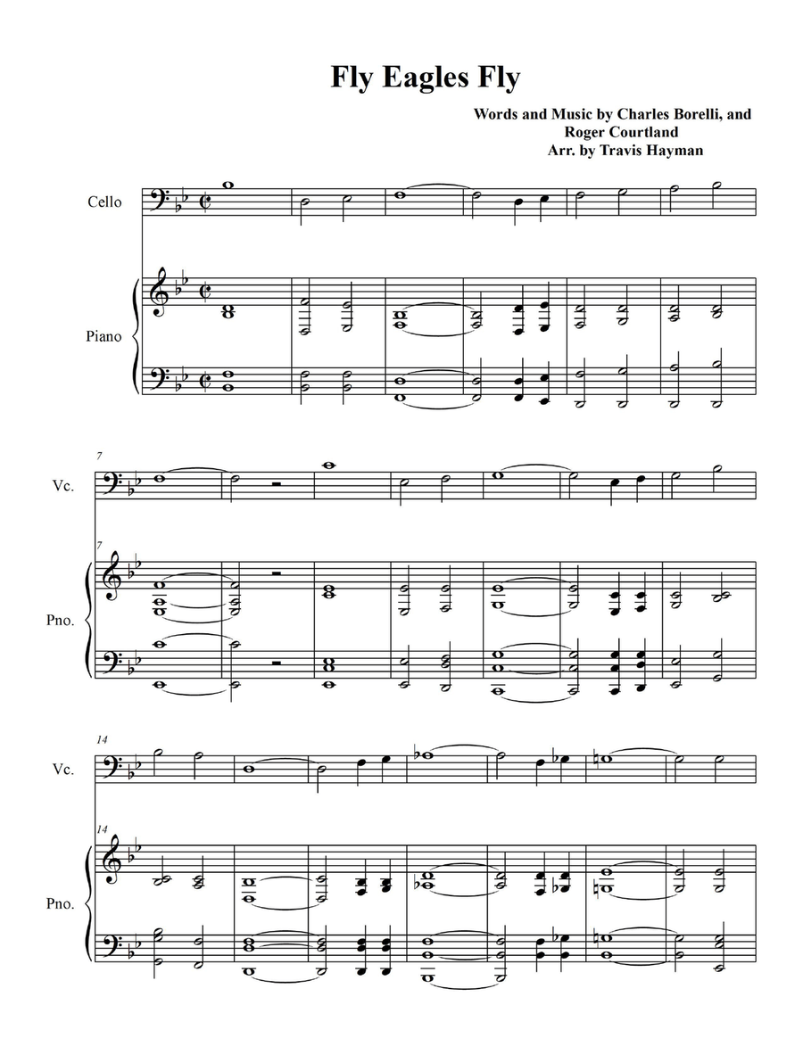 Fly Eagles Fly - Cello with Piano Accompaniment Piano scores gallery preview page 3