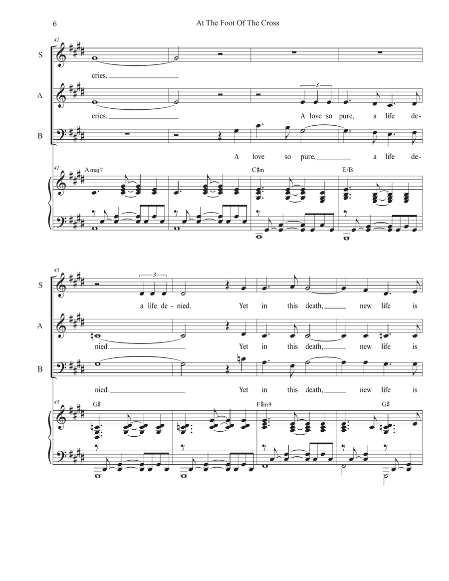 At The Foot Of The Cross (SAB) 3-Part scores gallery preview page 6