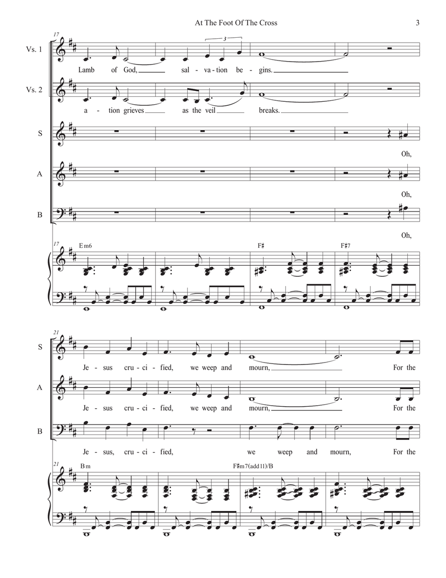 At The Foot Of The Cross (Vocal Trio - (SAB) 3-Part scores gallery preview page 3