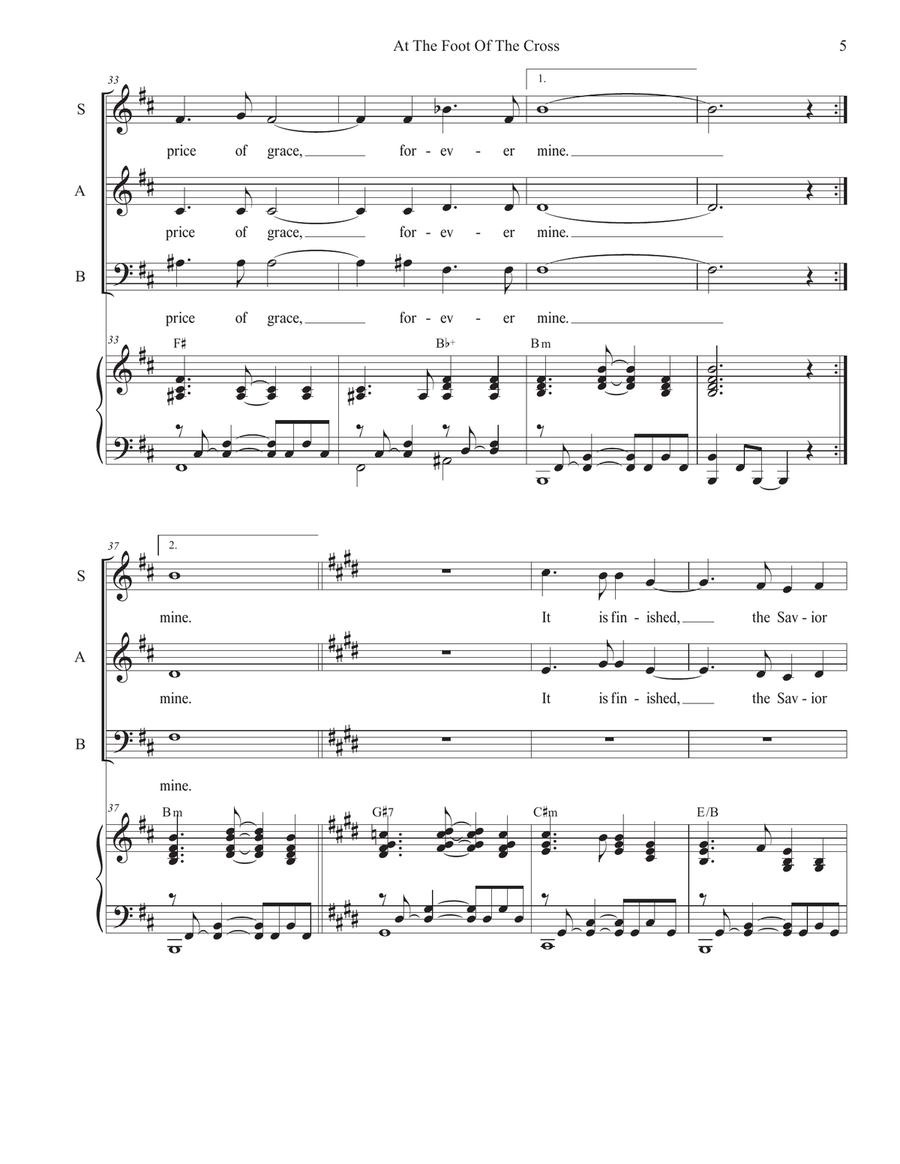 At The Foot Of The Cross (Vocal Trio - (SAB) 3-Part scores gallery preview page 5