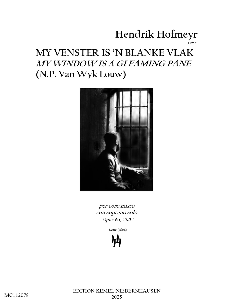 My venster is 'n blanke vlak = My window is a gleaming plane Choir scores gallery preview page 1