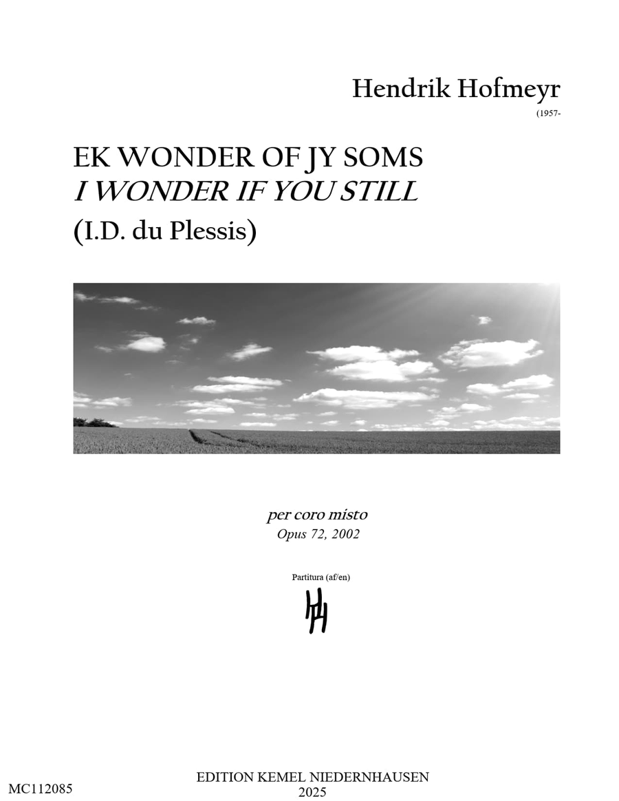 Ek wonder of jy soms = I wonder if you still Choir scores gallery preview page 1