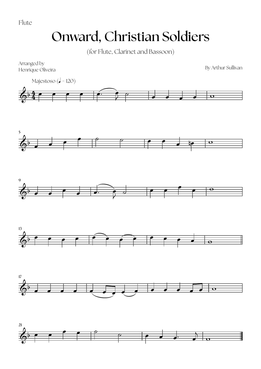 Onward, Christian Soldiers (Flute, Clarinet and Bassoon) Woodwind Trio scores gallery preview page 3