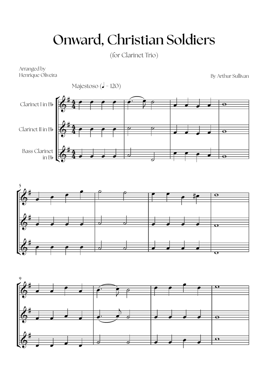 Onward, Christian Soldiers (Clarinet Trio) Clarinet Trio scores gallery preview page 1