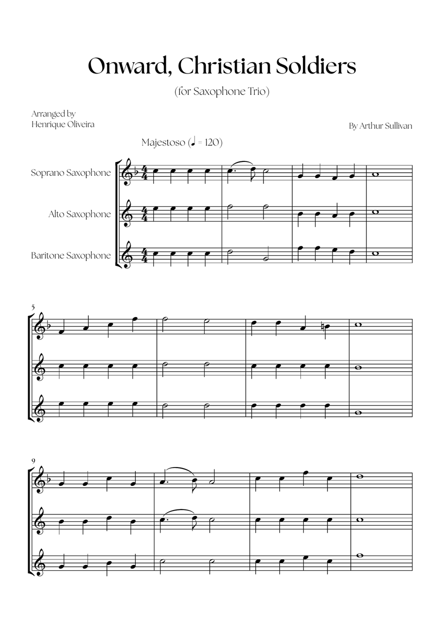 Onward, Christian Soldiers (Saxophone Trio) Woodwind Trio scores gallery preview page 1