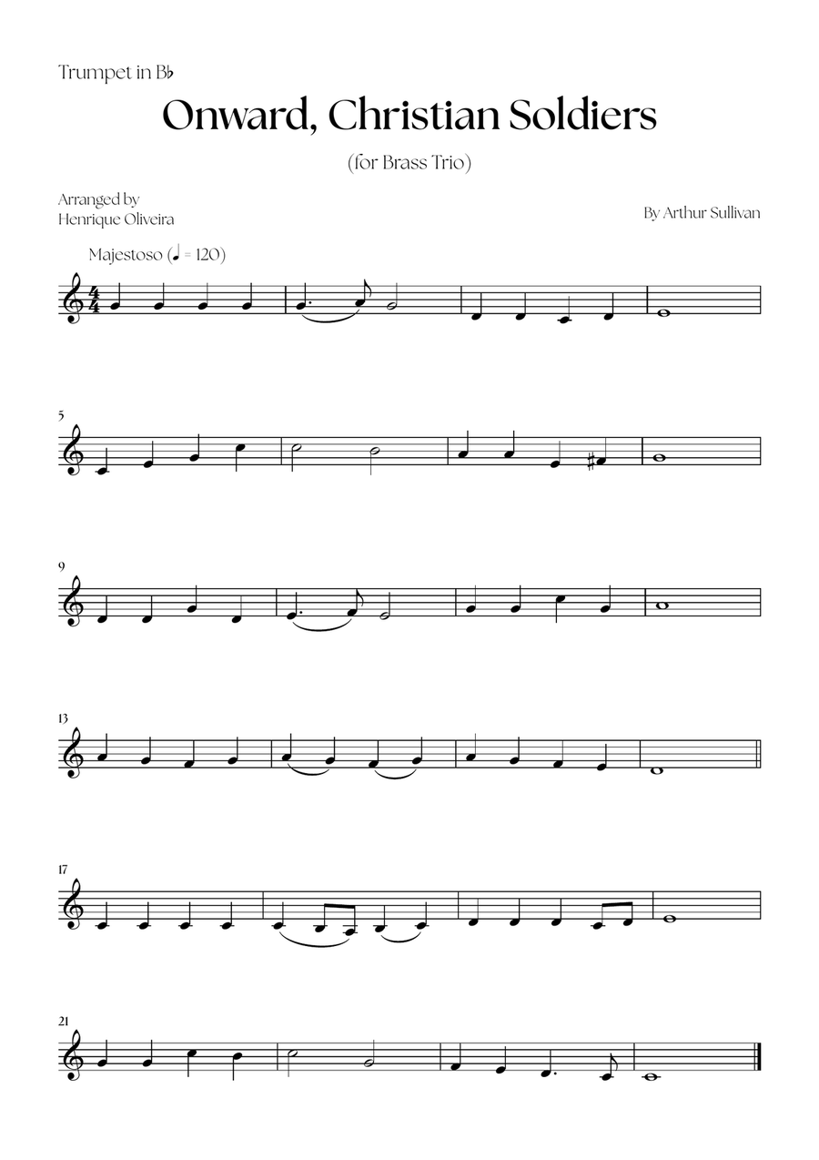 Onward, Christian Soldiers (Brass Trio) Brass Trio scores gallery preview page 3