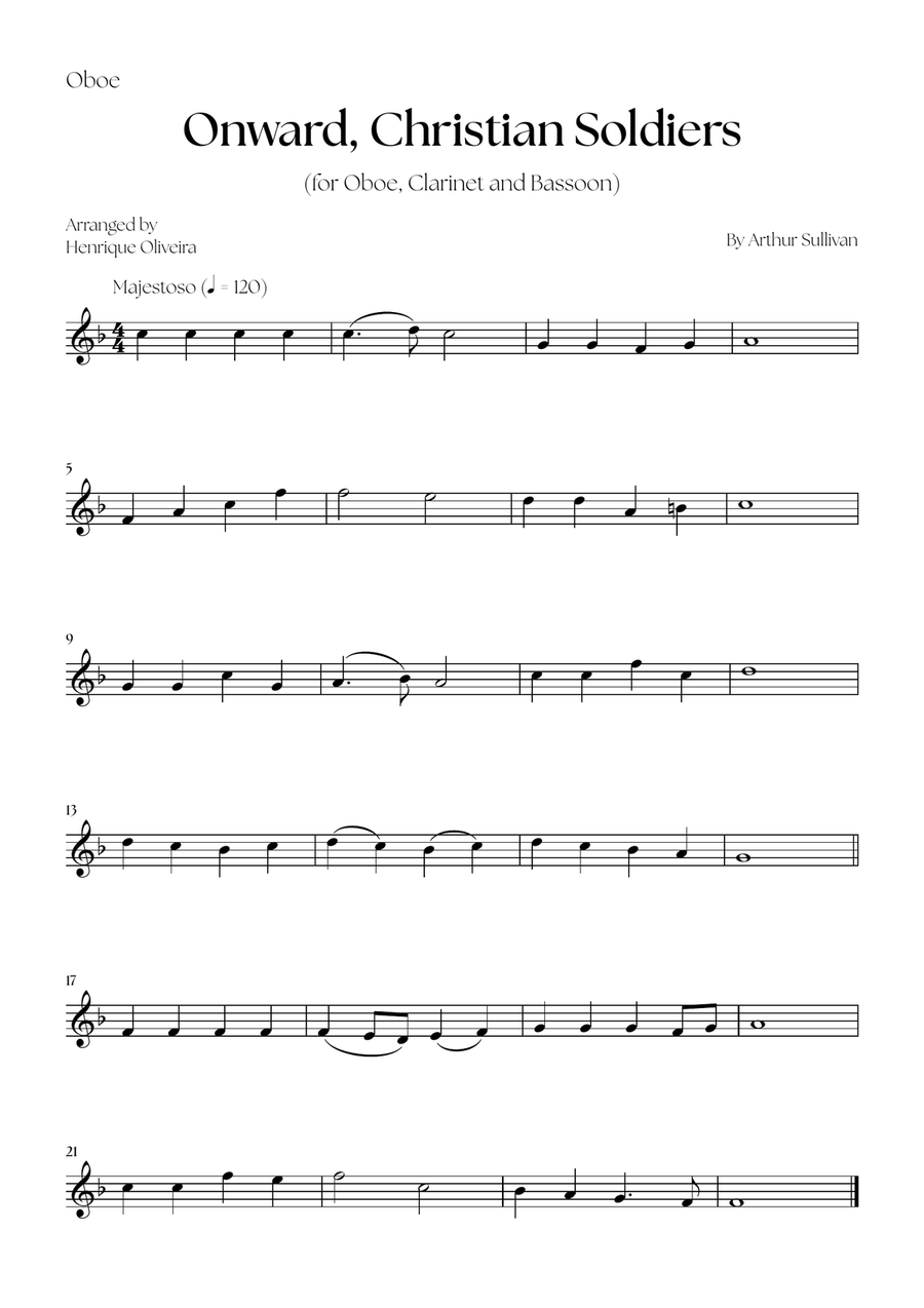 Onward, Christian Soldiers (Oboe, Clarinet and Bassoon) Woodwind Trio scores gallery preview page 3