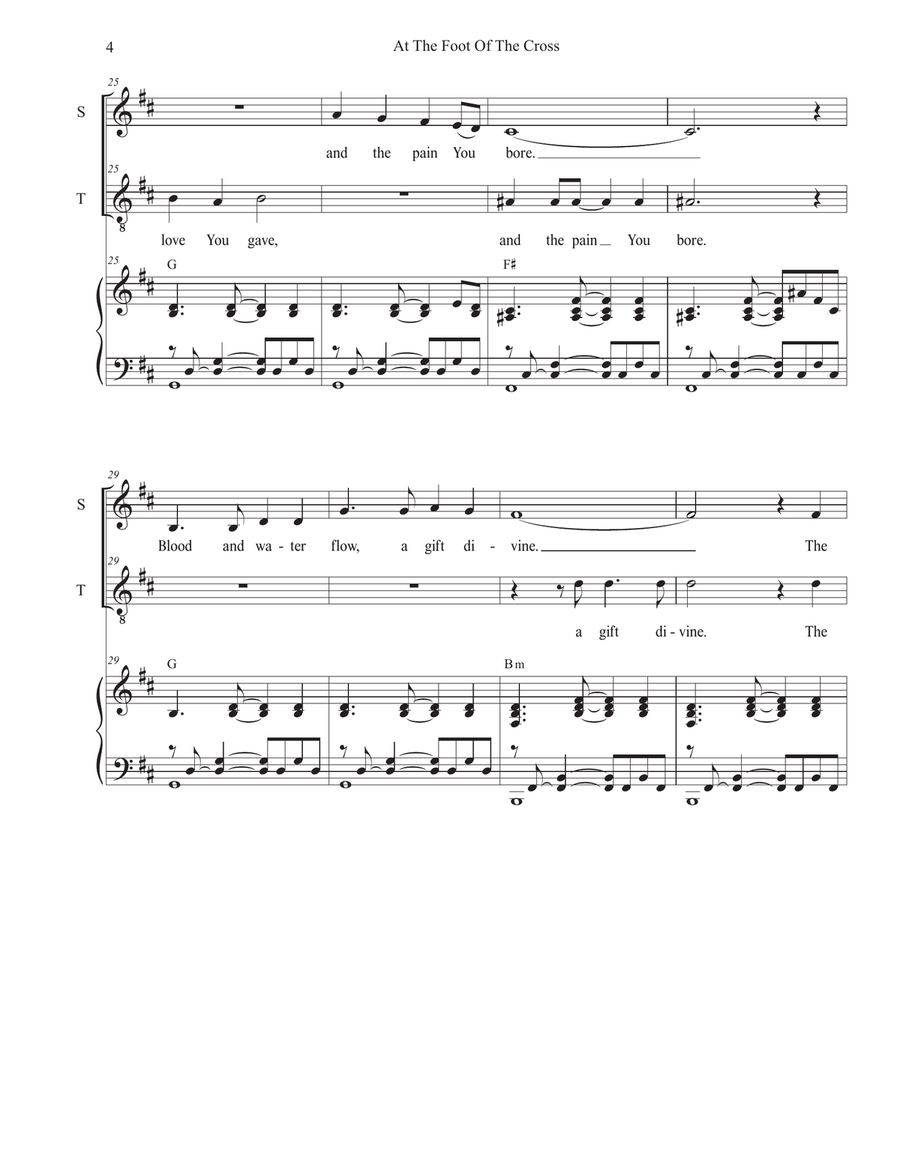 At The Foot Of The Cross (Duet for Soprano and Tenor solo) Tenor Voice scores gallery preview page 4