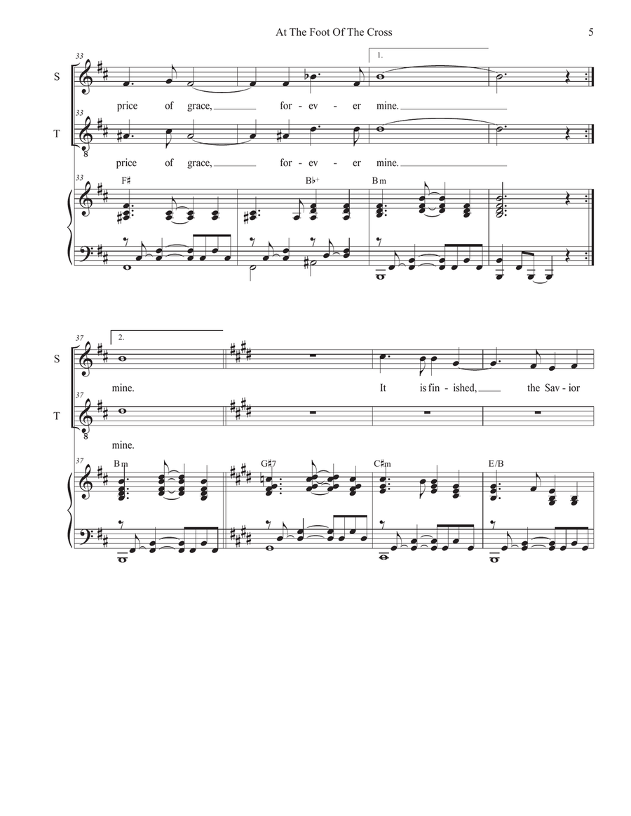 At The Foot Of The Cross (2-part choir - (Soprano and Tenor) 2-Part scores gallery preview page 5
