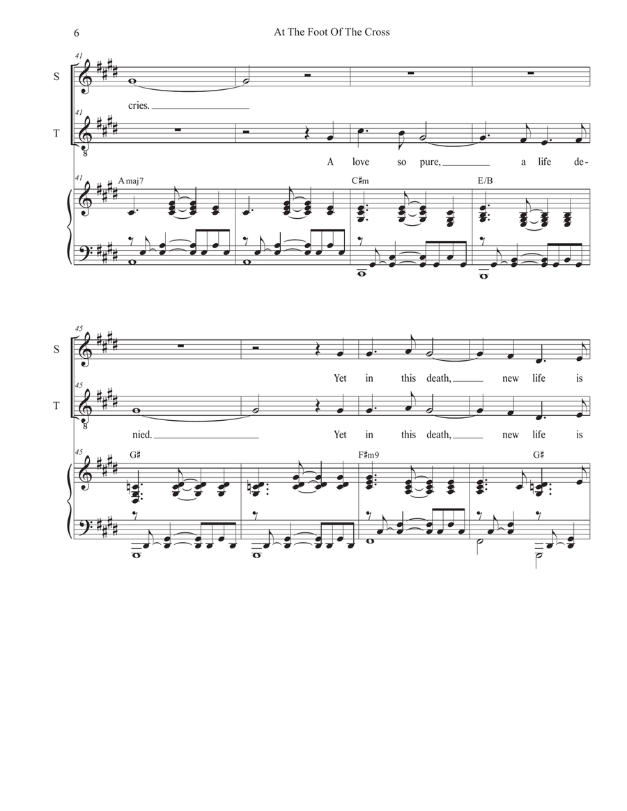 At The Foot Of The Cross (2-part choir - (Soprano and Tenor) 2-Part scores gallery preview page 6