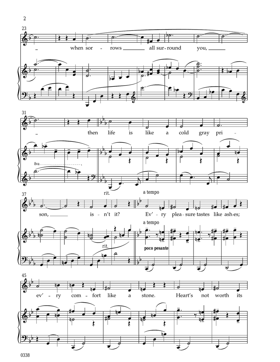 Love the Lord, Aria for Voice and Piano or Organ Piano, Vocal scores gallery preview page 2