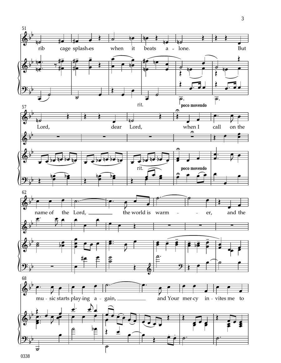 Love the Lord, Aria for Voice and Piano or Organ Piano, Vocal scores gallery preview page 3