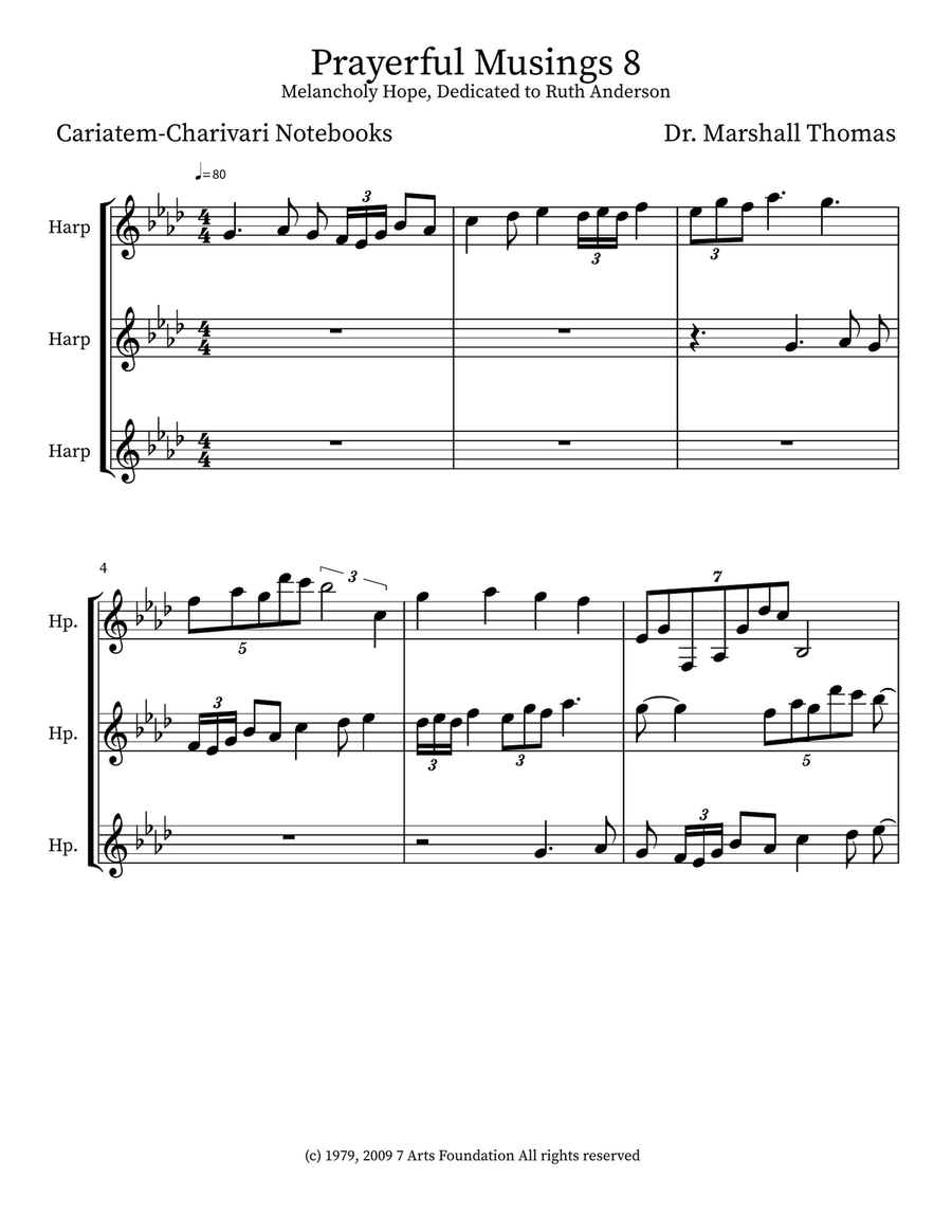 Prayerful Musings 8 Prayerful Musings 8 Small Ensemble scores gallery preview page 1
