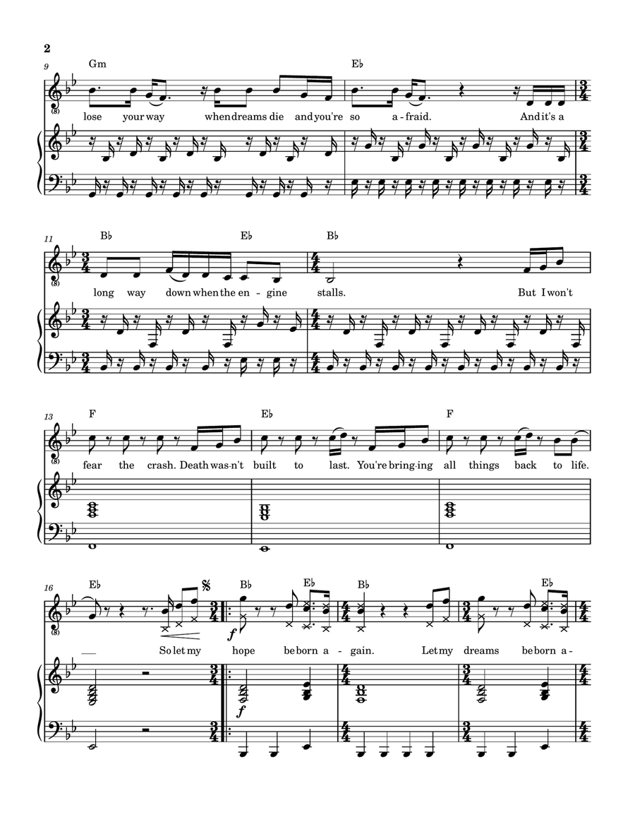 Again And Again Piano, Vocal scores gallery preview page 3