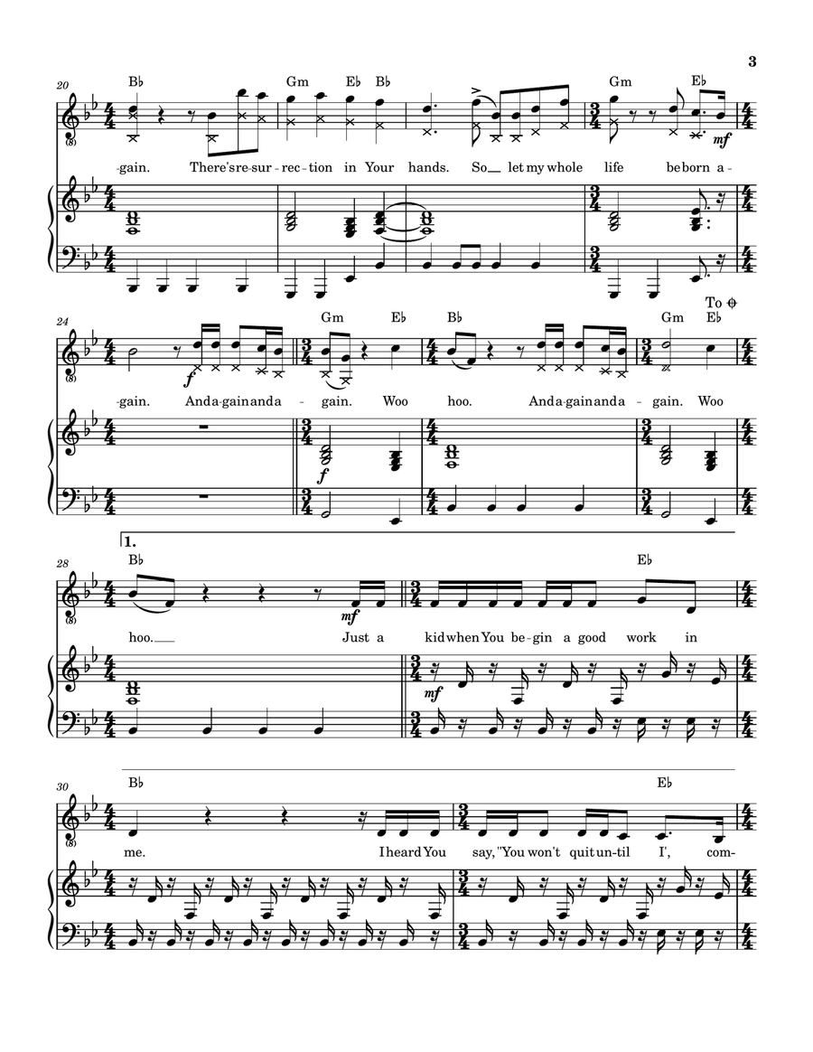 Again And Again Piano, Vocal scores gallery preview page 4