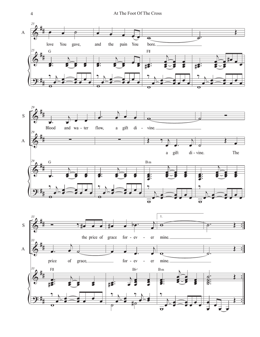 At The Foot Of The Cross (2-part choir - (SA) SA scores gallery preview page 4