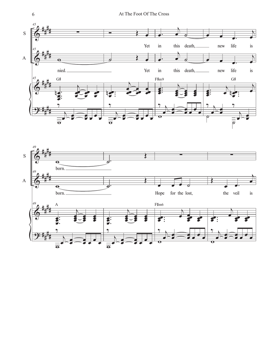 At The Foot Of The Cross (2-part choir - (SA) SA scores gallery preview page 6