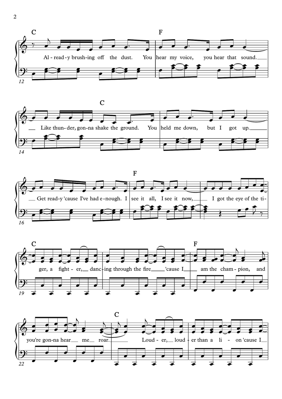 Roar Roar Piano, Vocal scores gallery preview page 2