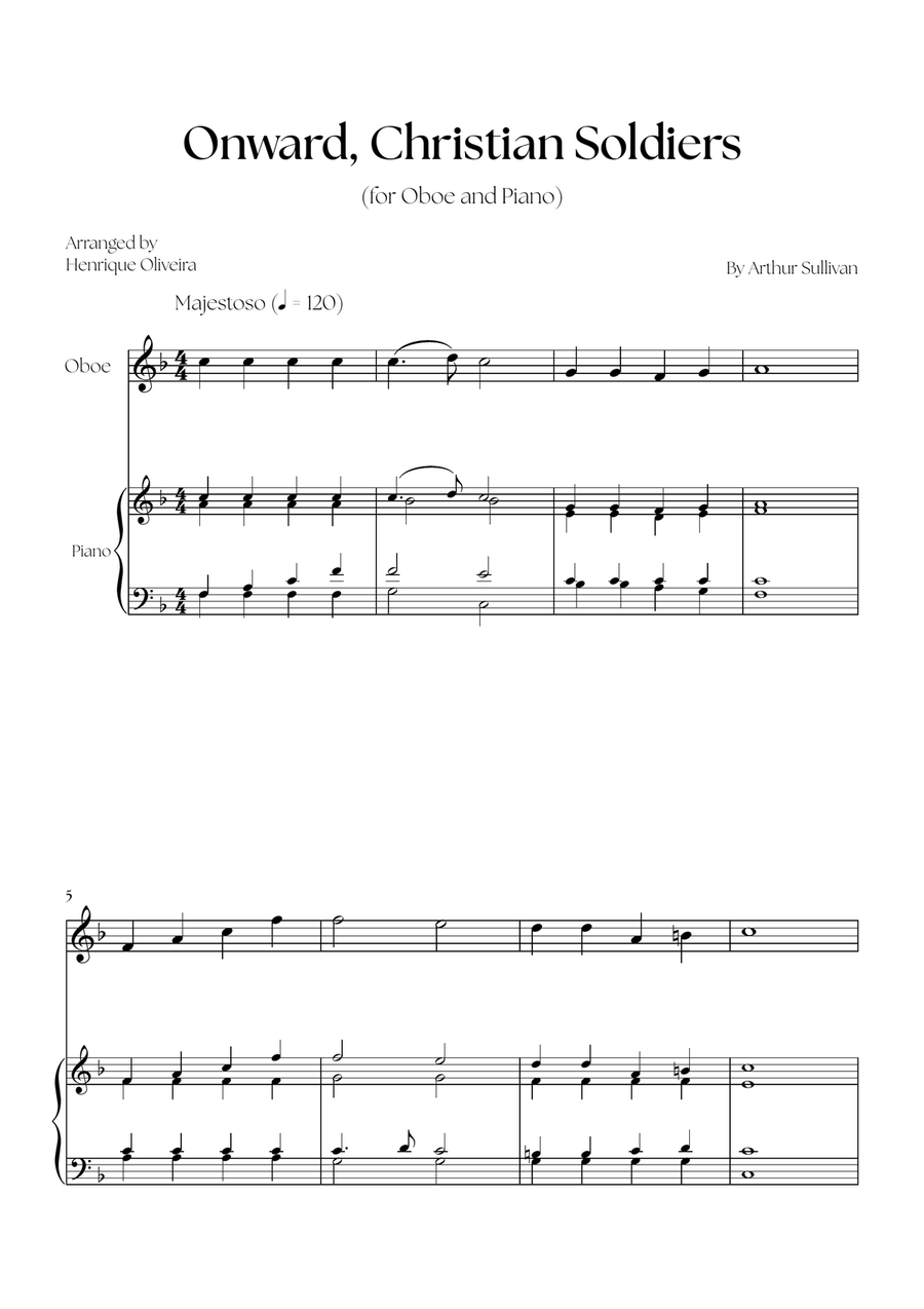 Onward, Christian Soldiers (Oboe and Piano) Piano scores gallery preview page 1