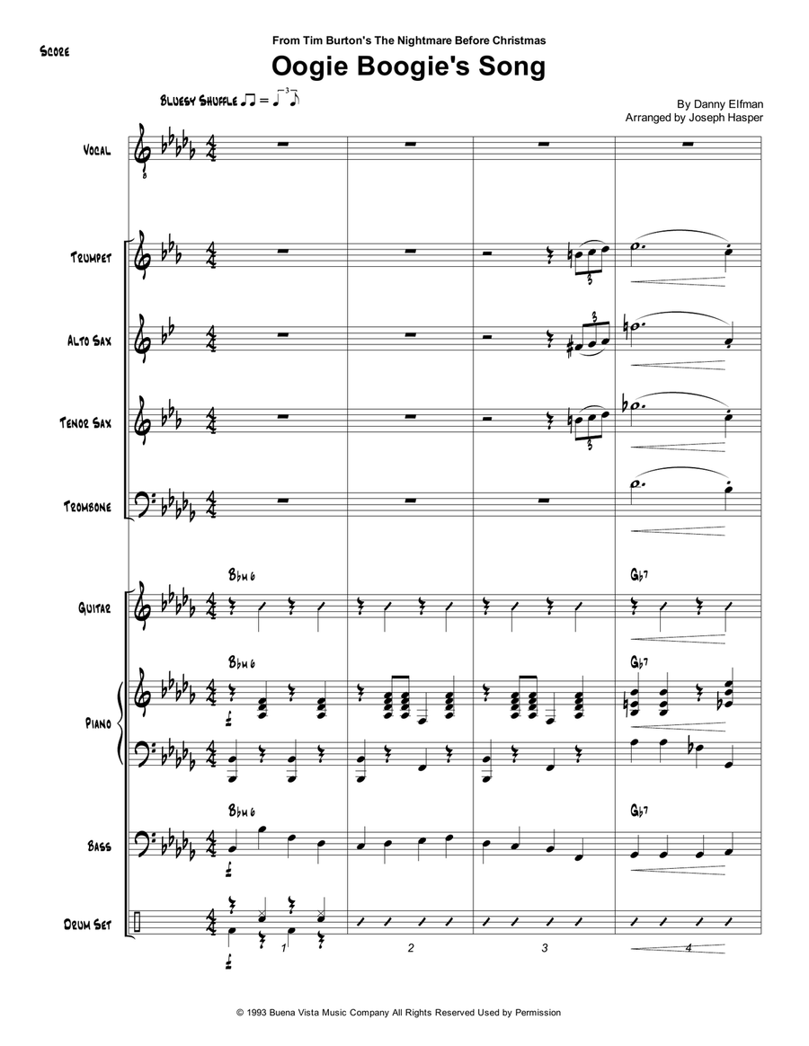 Oogie Boogie's Song Oogie Boogie's Song Jazz Ensemble scores gallery preview page 1