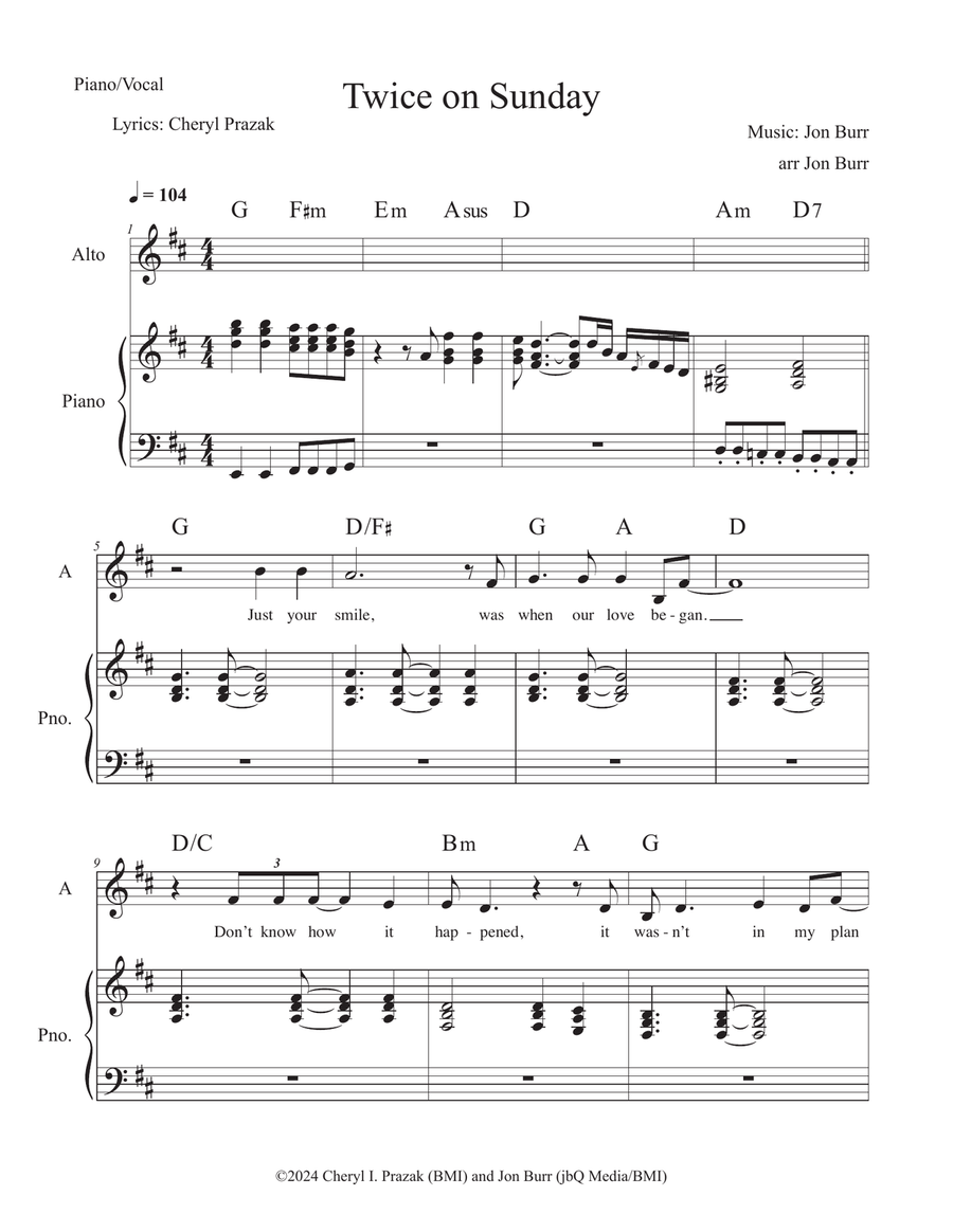 Twice on Sunday Twice on Sunday Piano, Vocal scores gallery preview page 1