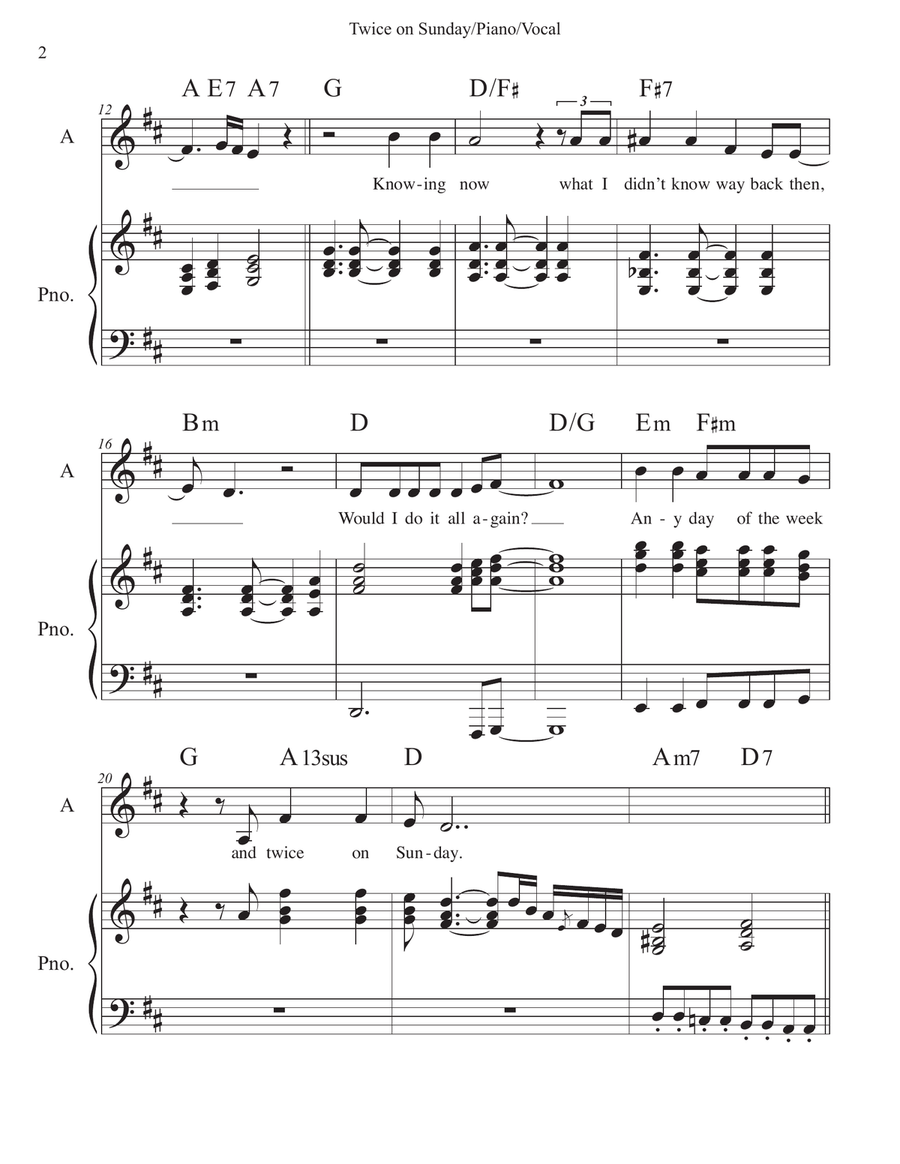 Twice on Sunday Twice on Sunday Piano, Vocal scores gallery preview page 2
