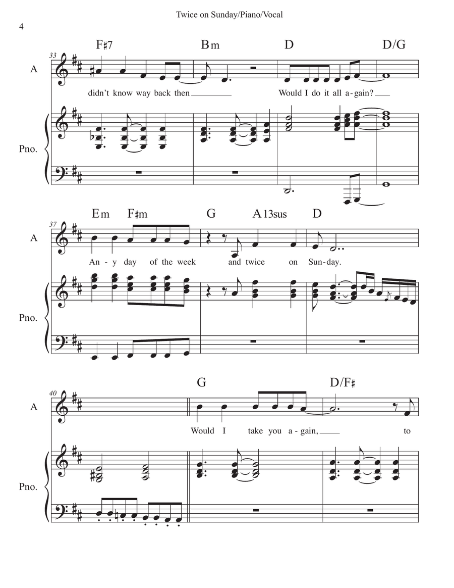 Twice on Sunday Twice on Sunday Piano, Vocal scores gallery preview page 4