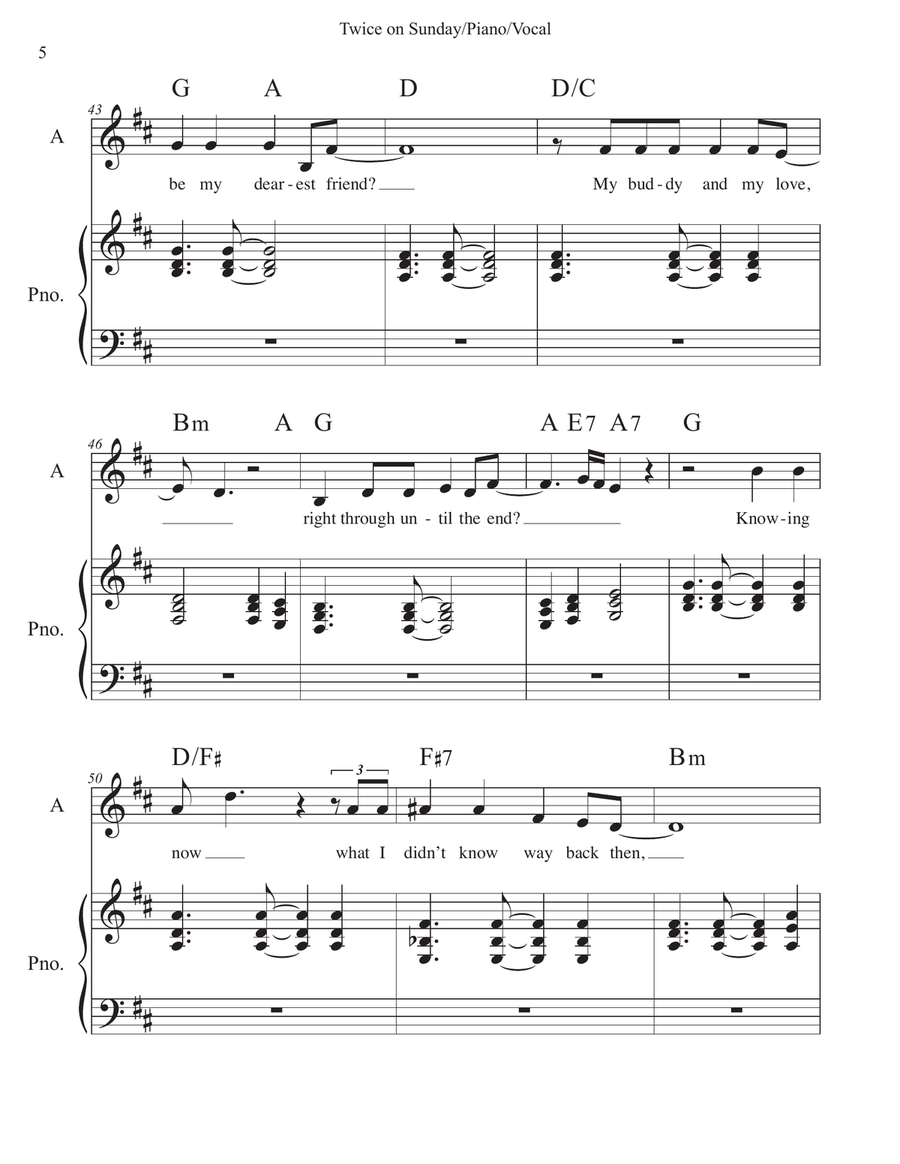 Twice on Sunday Twice on Sunday Piano, Vocal scores gallery preview page 5