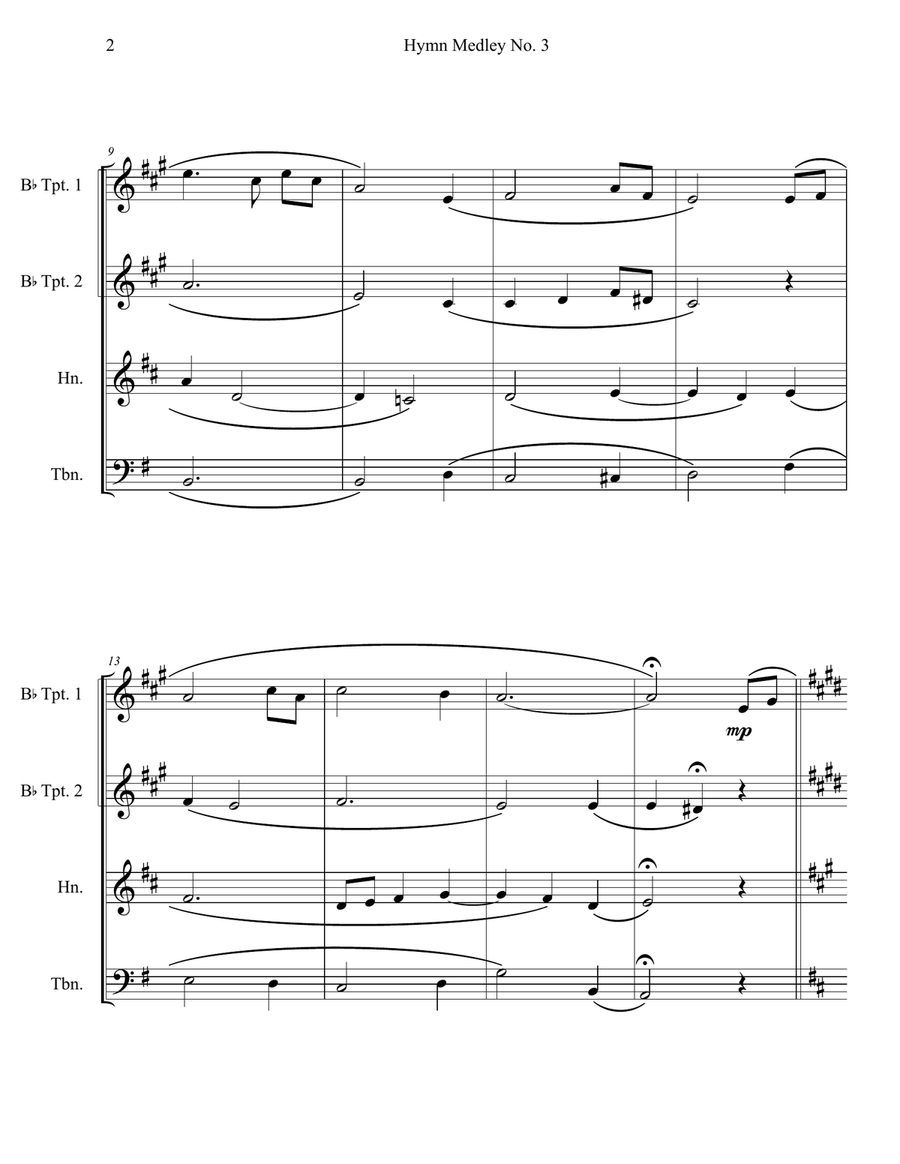 Hymn Medley No. 3 (Brass Quartet) Brass Quartet scores gallery preview page 2