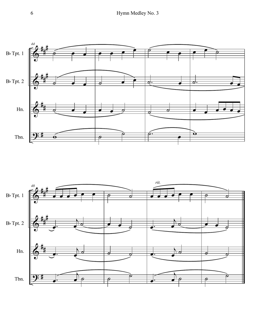 Hymn Medley No. 3 (Brass Quartet) Brass Quartet scores gallery preview page 6
