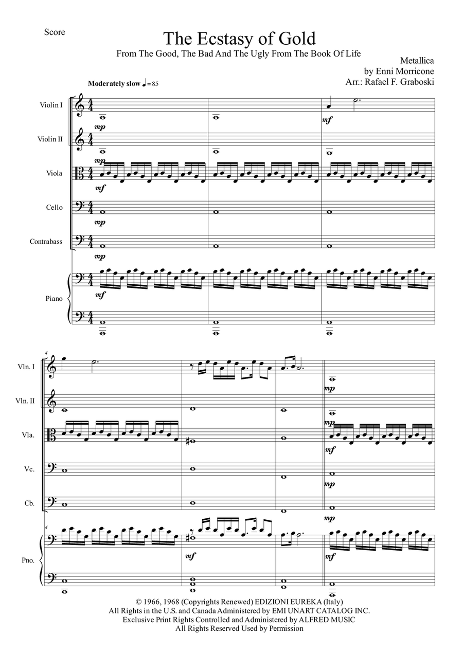 The Ecstasy Of Gold The Ecstasy Of Gold Chamber Music scores gallery preview page 1