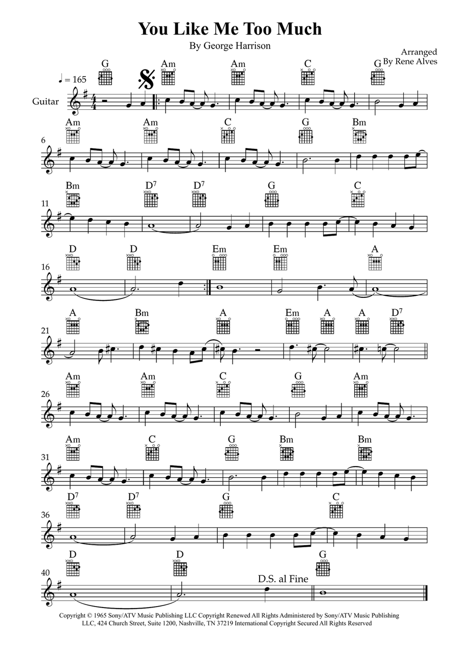 You Like Me Too Much You Like Me Too Much Acoustic Guitar scores gallery preview page 1