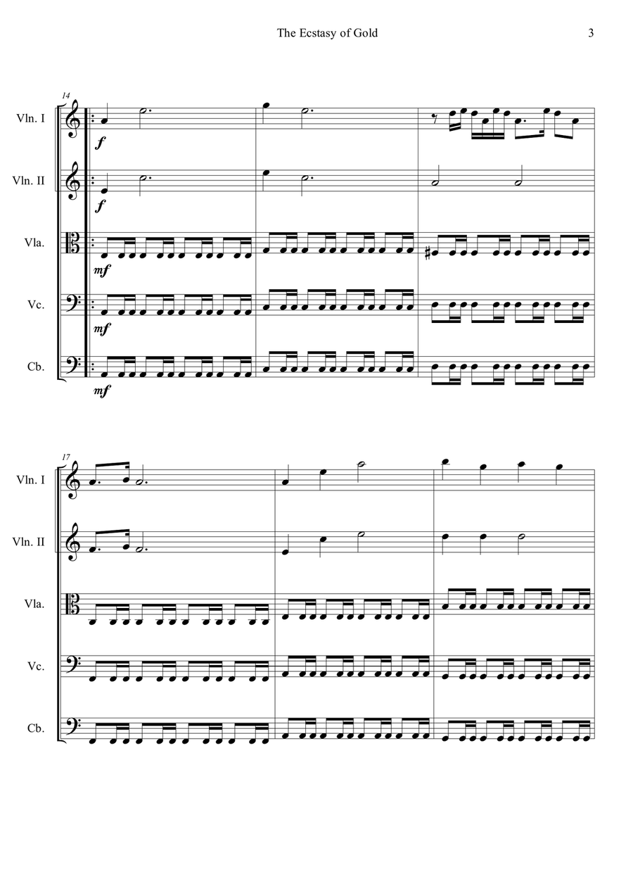 The Ecstasy Of Gold The Ecstasy Of Gold Chamber Music scores gallery preview page 3