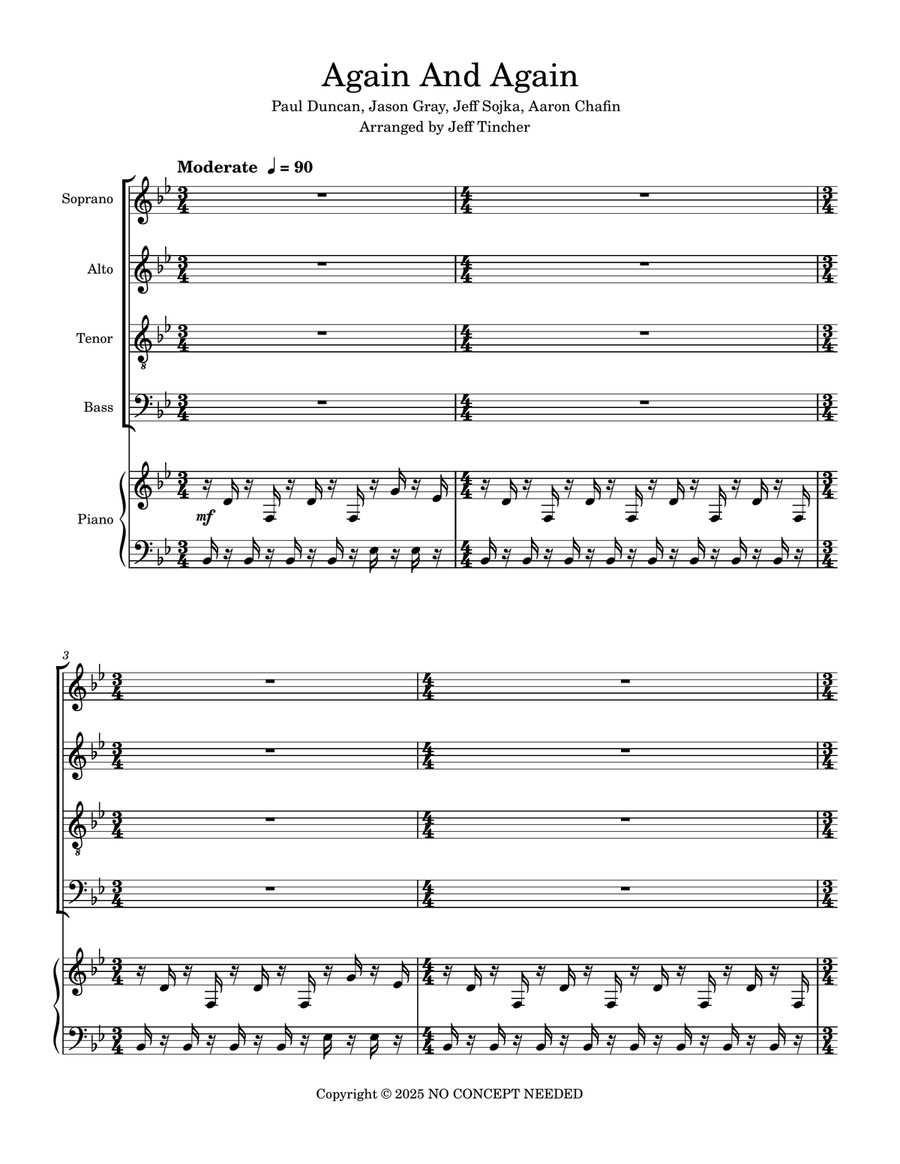 Again And Again 4-Part scores gallery preview page 2