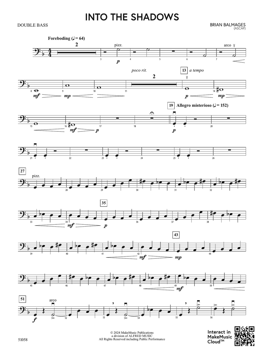 Into the Shadows: String Bass Double Bass scores gallery preview page 1