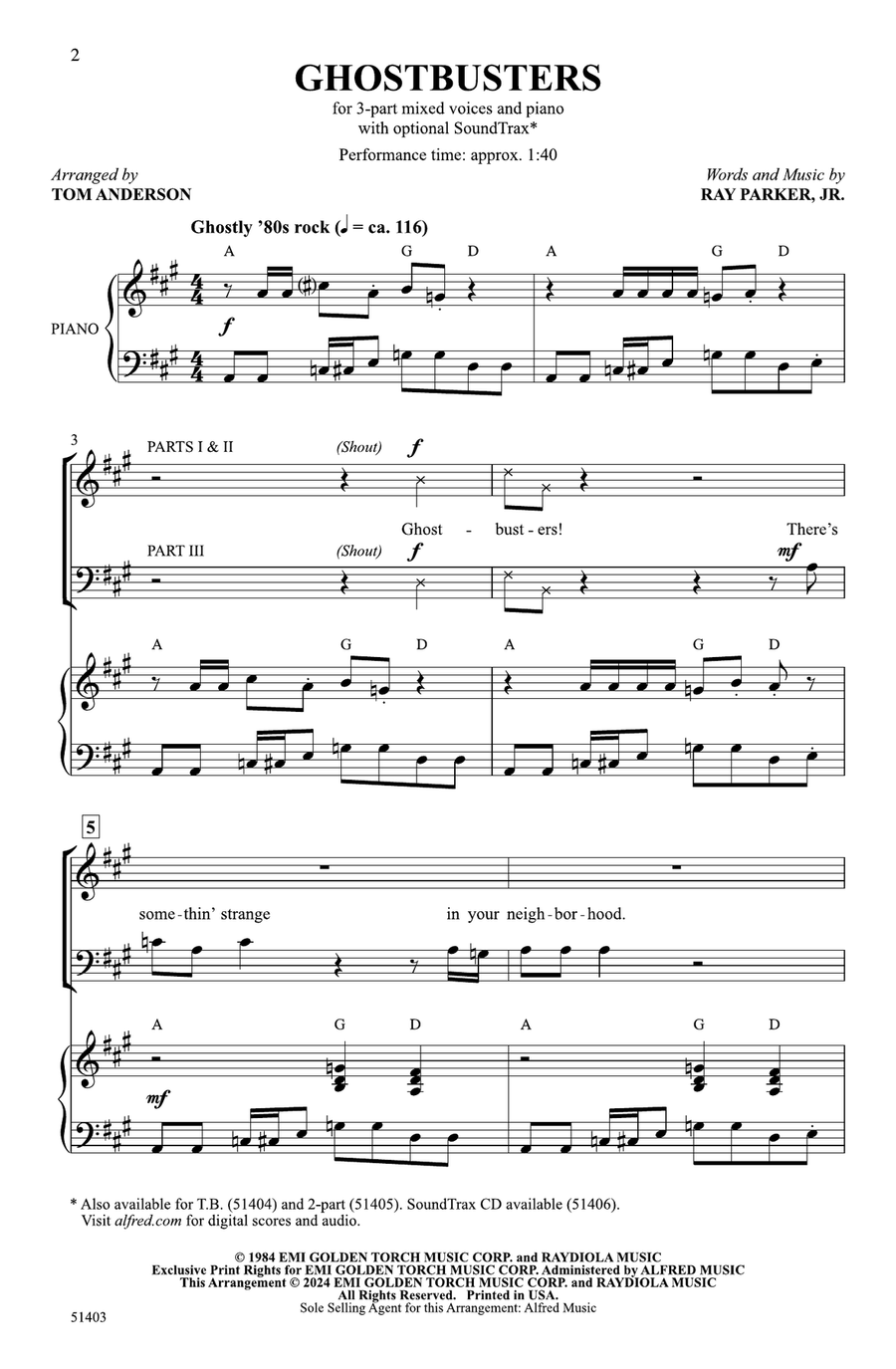 Ghostbusters Choir scores gallery preview page 1