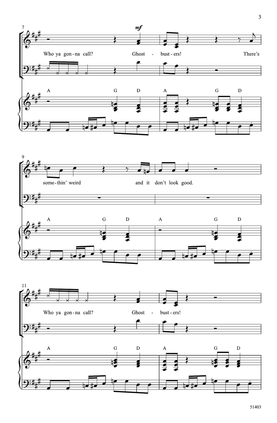 Ghostbusters Choir scores gallery preview page 2