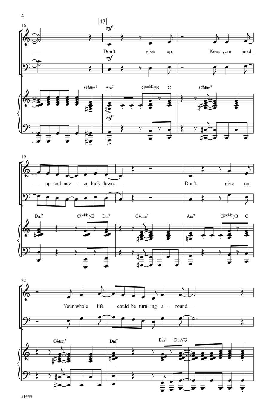 Don't Give Up Don't Give Up Choir scores gallery preview page 3
