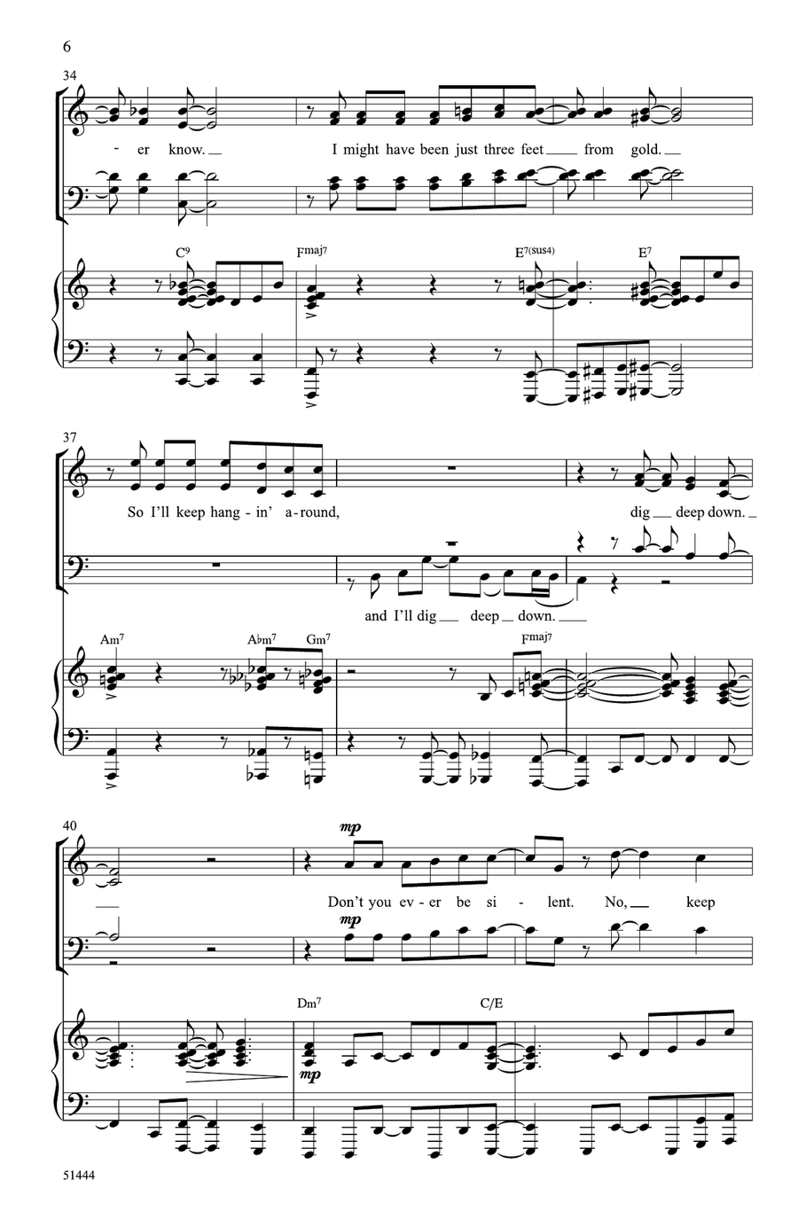 Don't Give Up Don't Give Up Choir scores gallery preview page 5