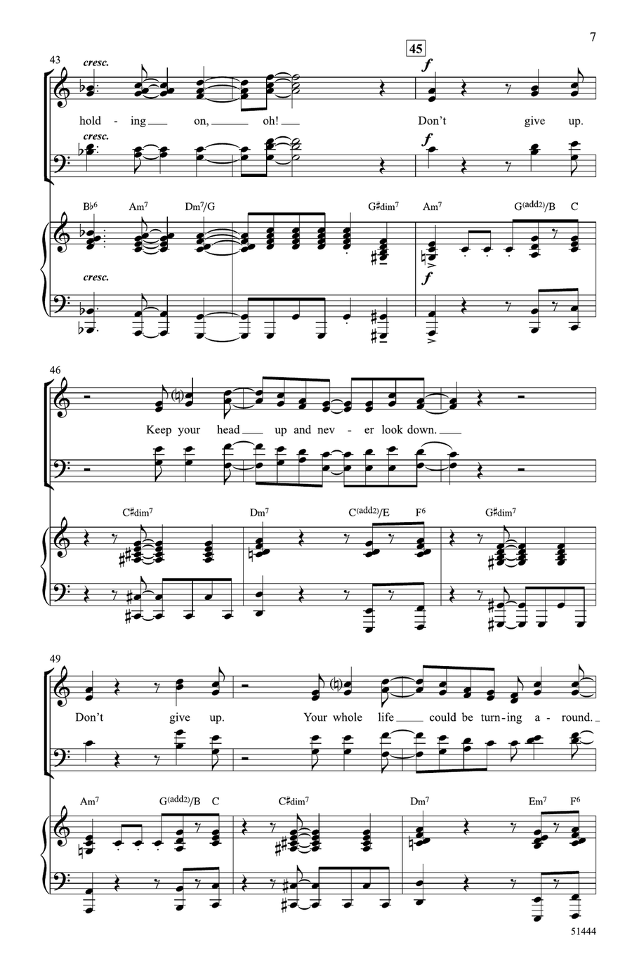 Don't Give Up Don't Give Up Choir scores gallery preview page 6