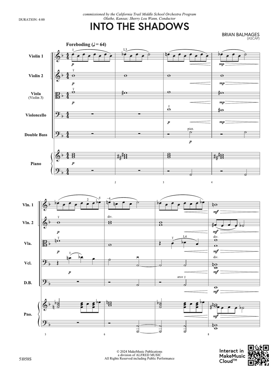 Into the Shadows: Score Into the Shadows: Score String Orchestra scores gallery preview page 3