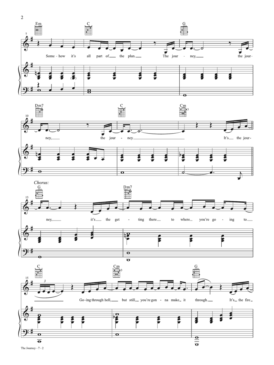The Journey from the film The Six Triple Eight Piano, Vocal, Guitar scores gallery preview page 2
