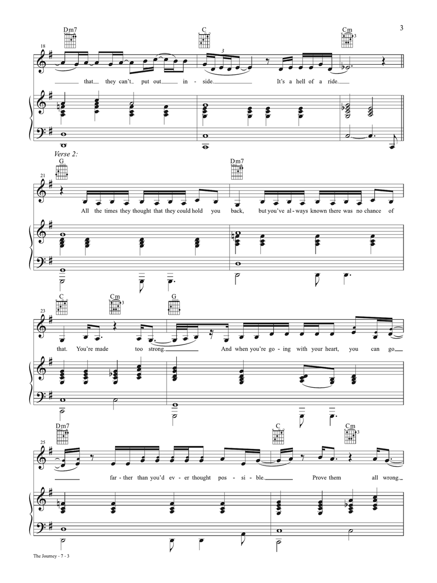 The Journey from the film The Six Triple Eight Piano, Vocal, Guitar scores gallery preview page 3