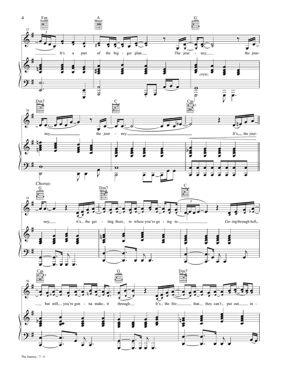 The Journey from the film The Six Triple Eight Piano, Vocal, Guitar scores gallery preview page 4
