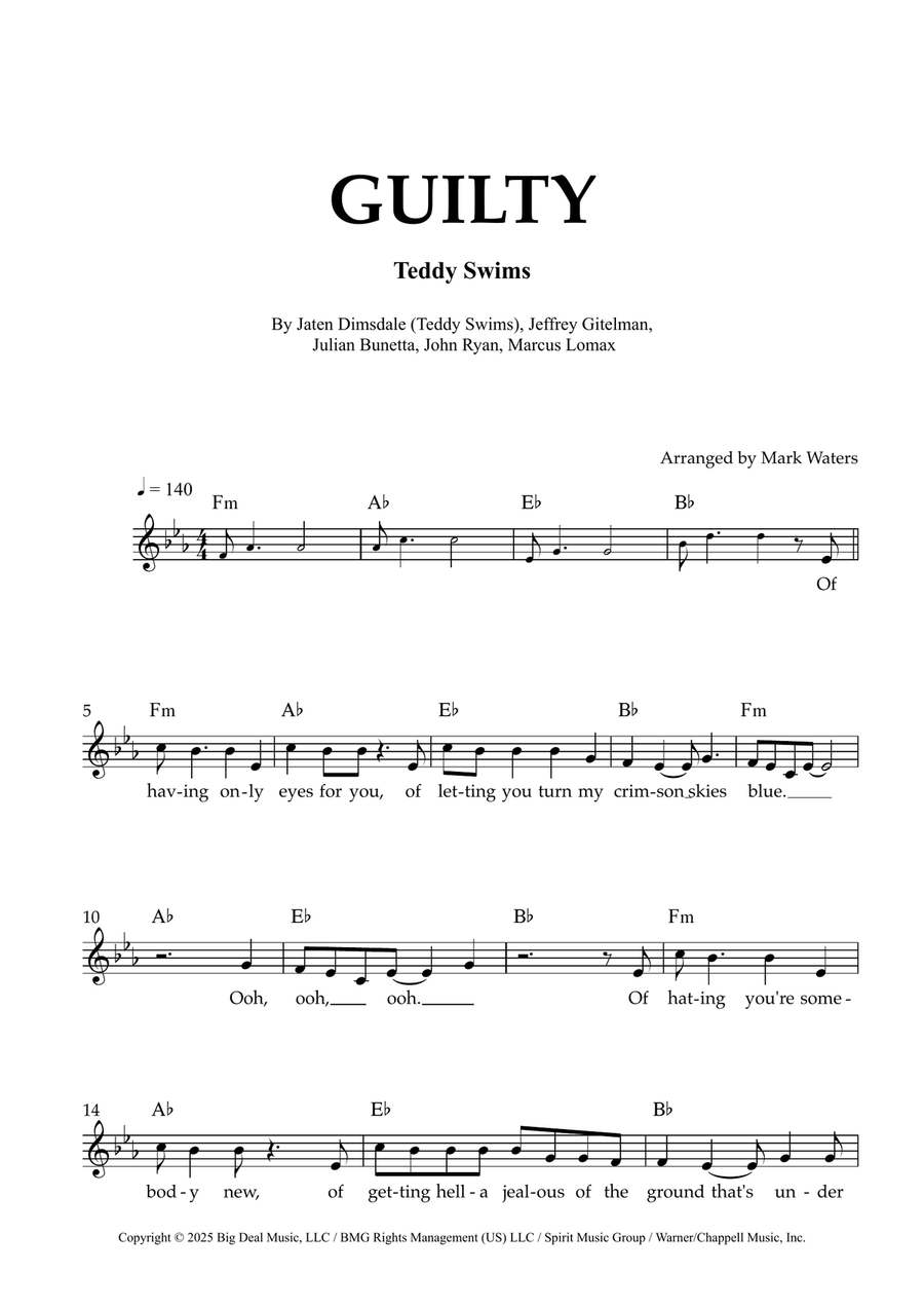 Guilty Guilty Piano scores gallery preview page 1