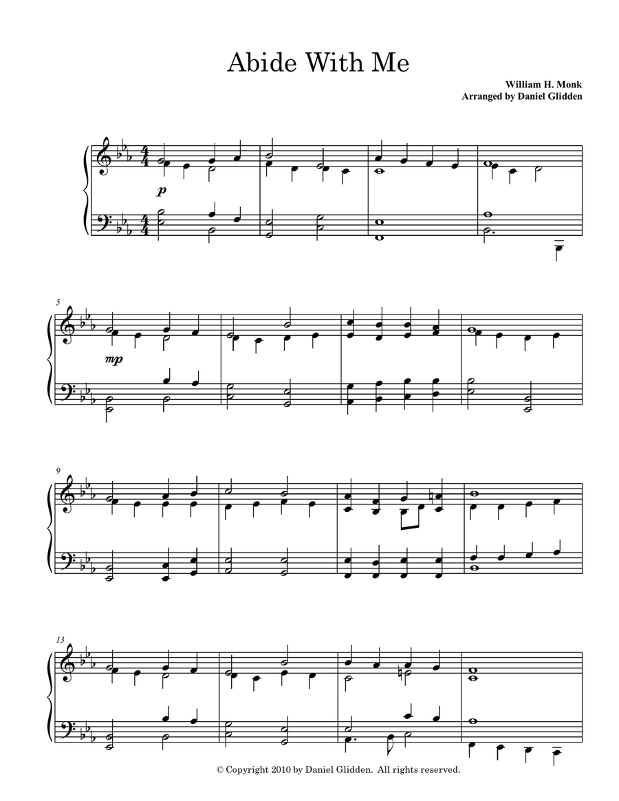 Abide With Me Abide With Me Piano Solo scores gallery preview page 1